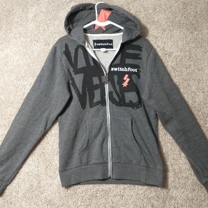 Switchfoot Sweater Hoodie Women's Small Gray Band Concert Pockets Zipper Ladies